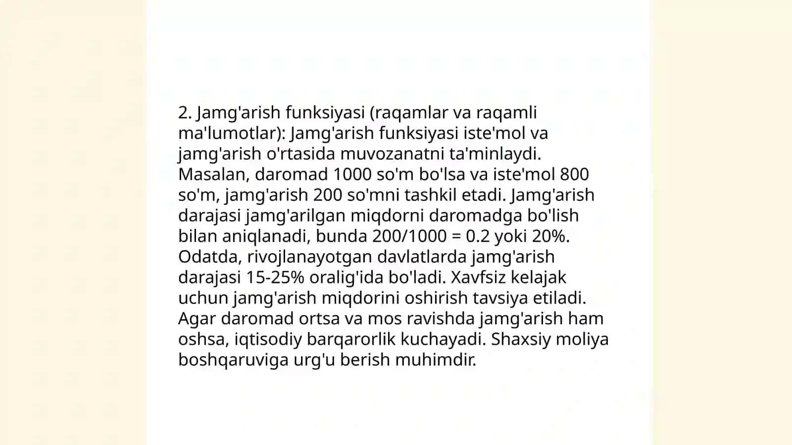 ISTEʼMOL VA JAMGʻARISH FUNKSIYALARI 4