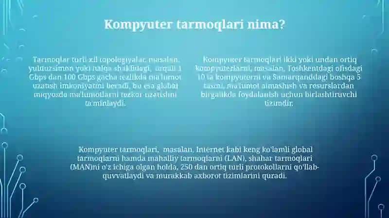 Kompyuter Tarmoqlari: Asosiy Tushunchalar 4