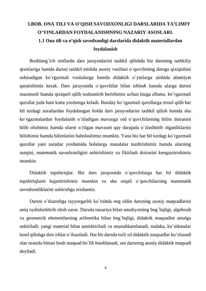 O’QISH DARSLARIDA TALIMIY O’YINLARDAN FOYDALANISH 4