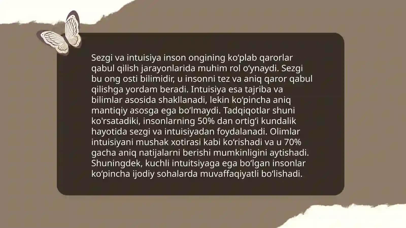 Sezgi va his-tuyg'ular 4