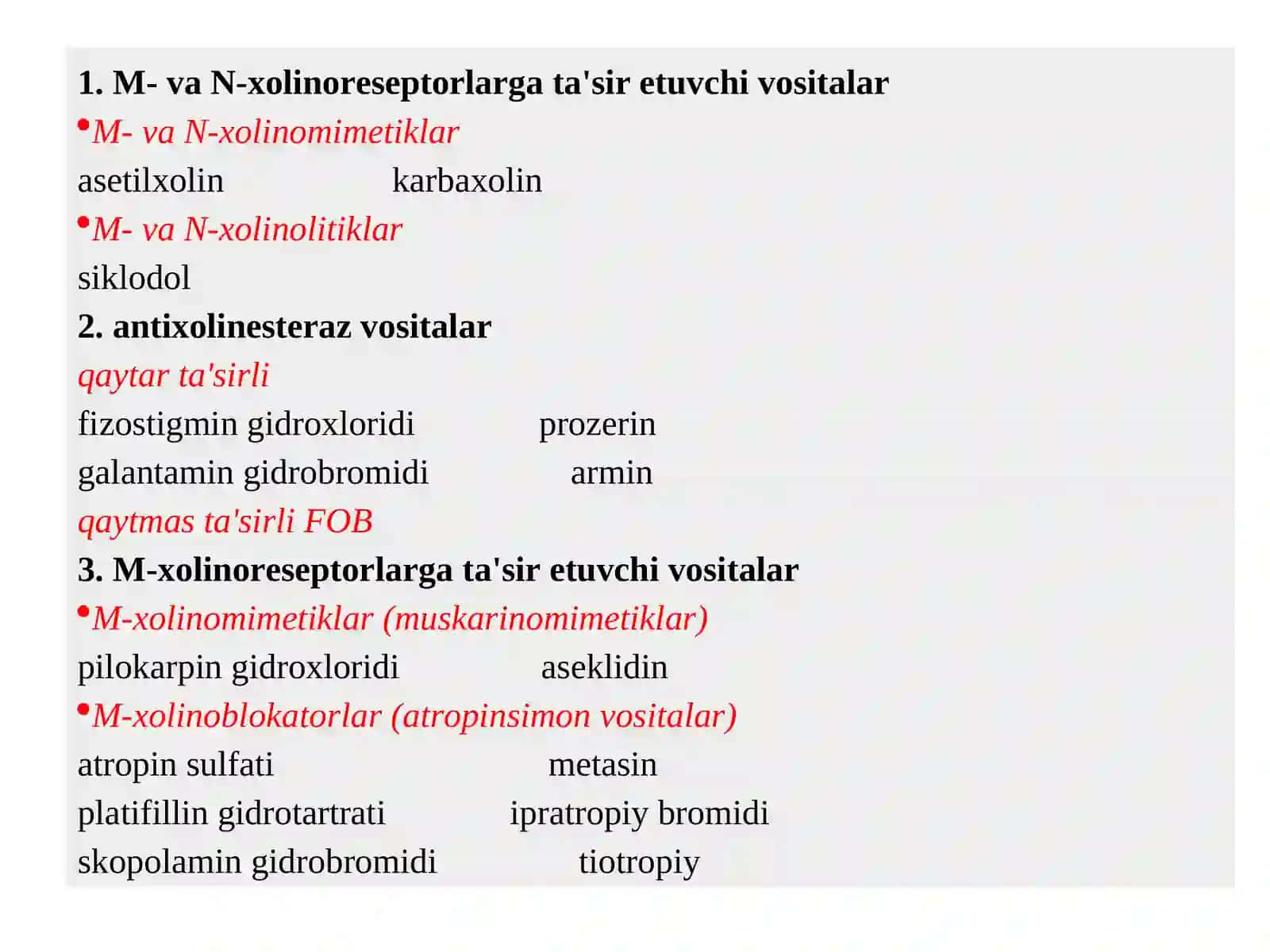 EFFERENT INNERVATSIYAGA TA’SIR ETUVCHI DORI VOSITALARI 4