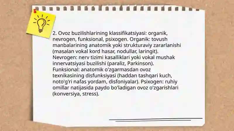 Ovoz buzilishlari va tasnifi 4