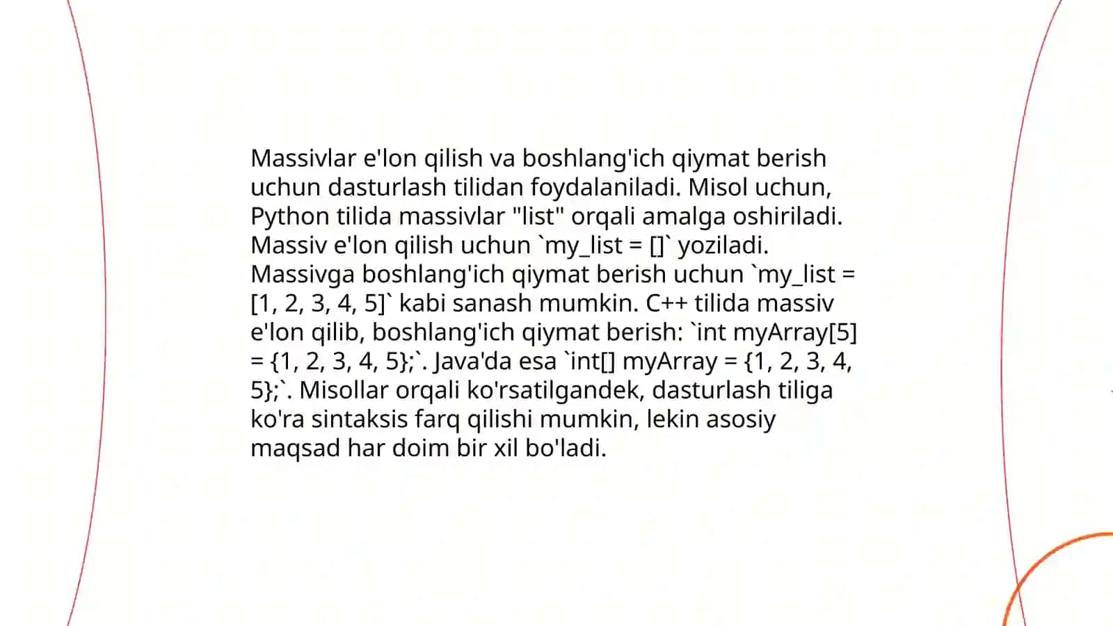 C++ dasturlash tilida massivlar bilan ishlash 4
