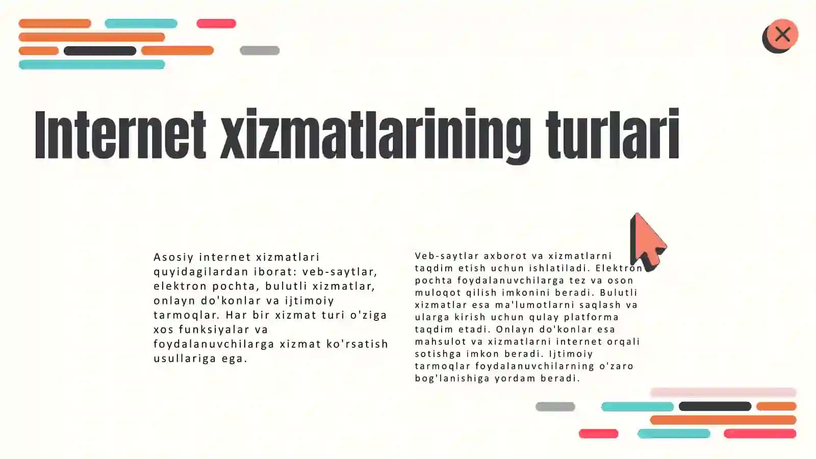 Internet xizmatlari bilan ishlash 4