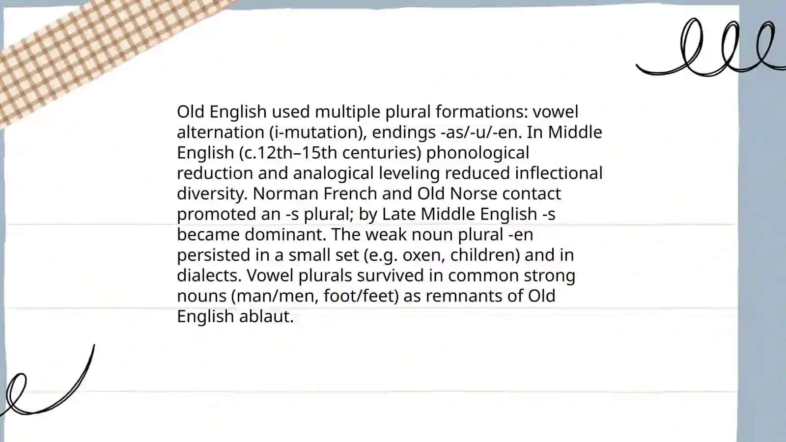 Morphology in Middle English 4