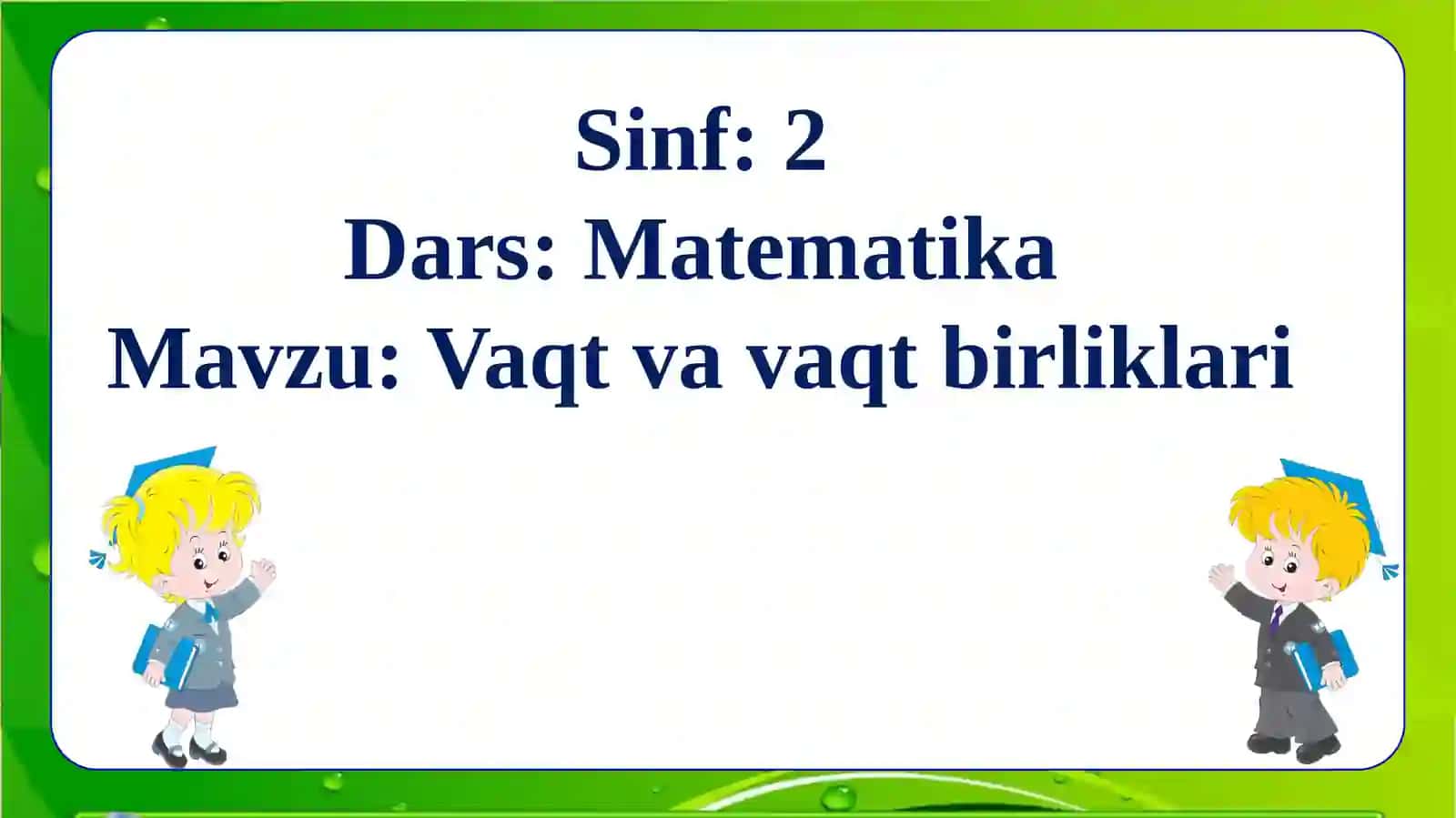 Vaqt va qat birliklari 4