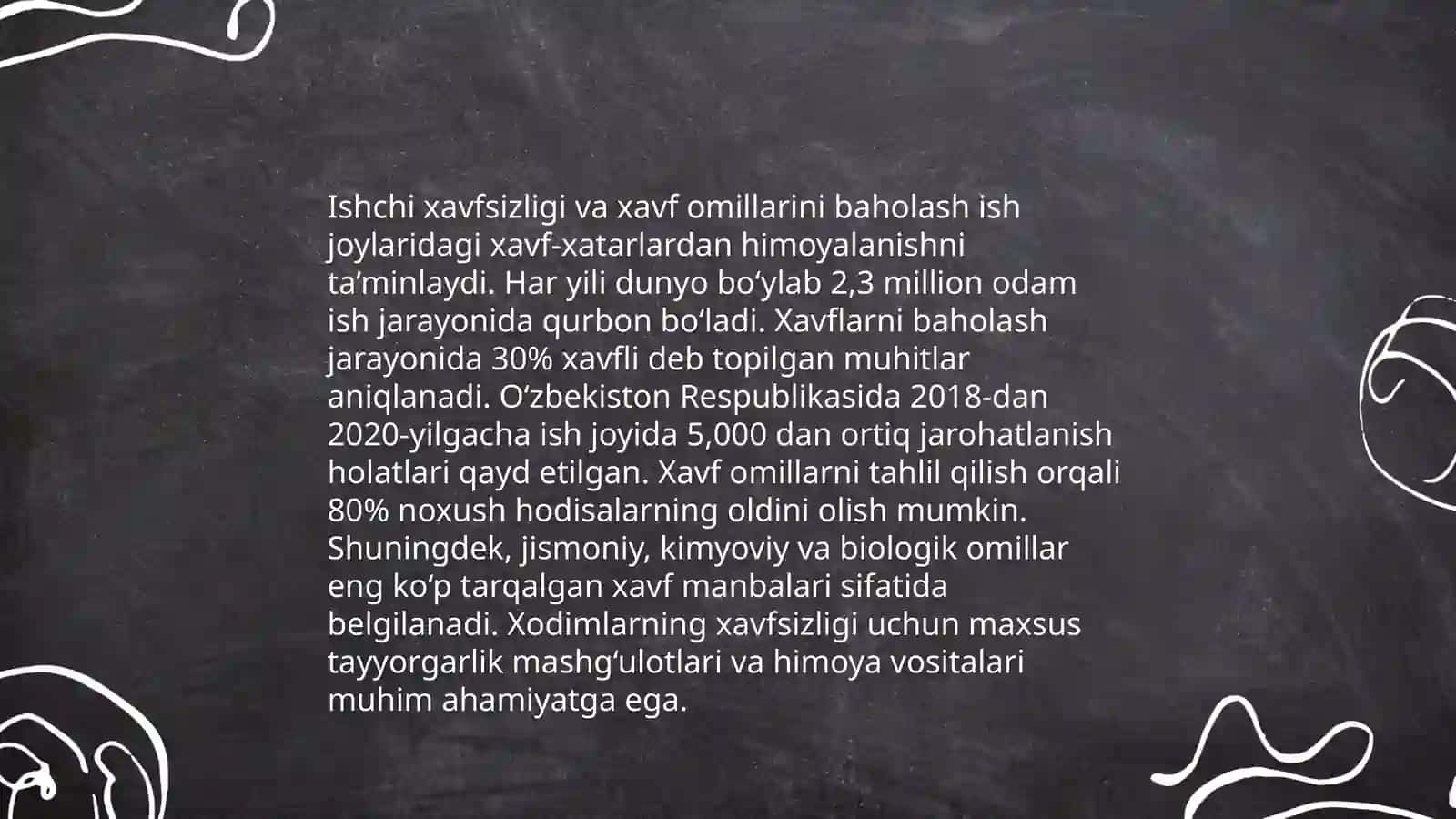"Ish joyida sogʻlik va xafsizlikni taʼminlash" 4