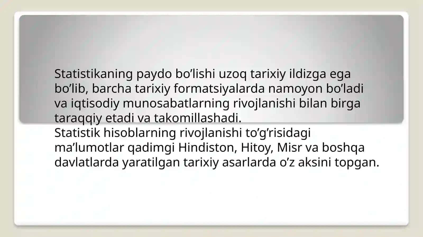“STATISTIKA FANINING PREDMETI VA USLUBI” 4