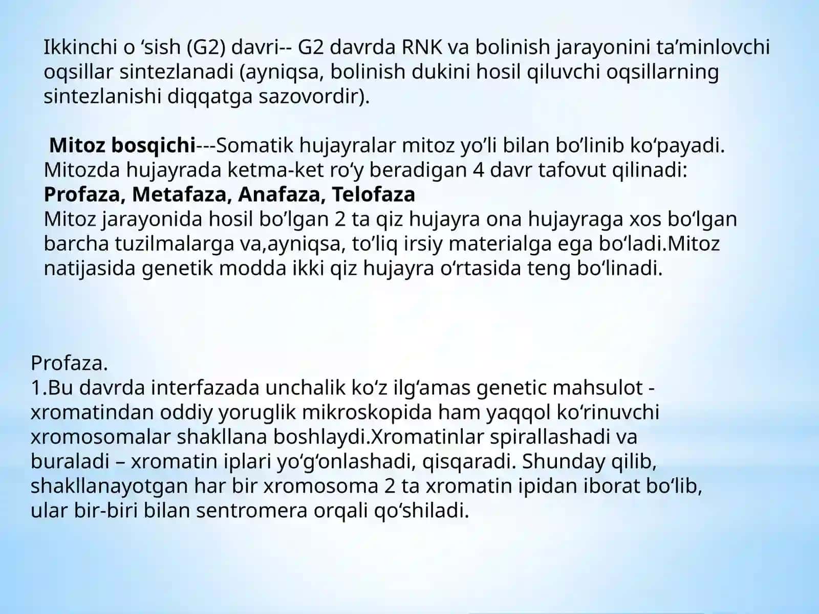 MITOTIK BO’LINISH 4