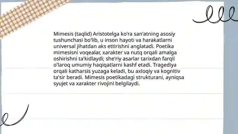 Aristotelning "Poetika" asari va soʻz sanʼati 4