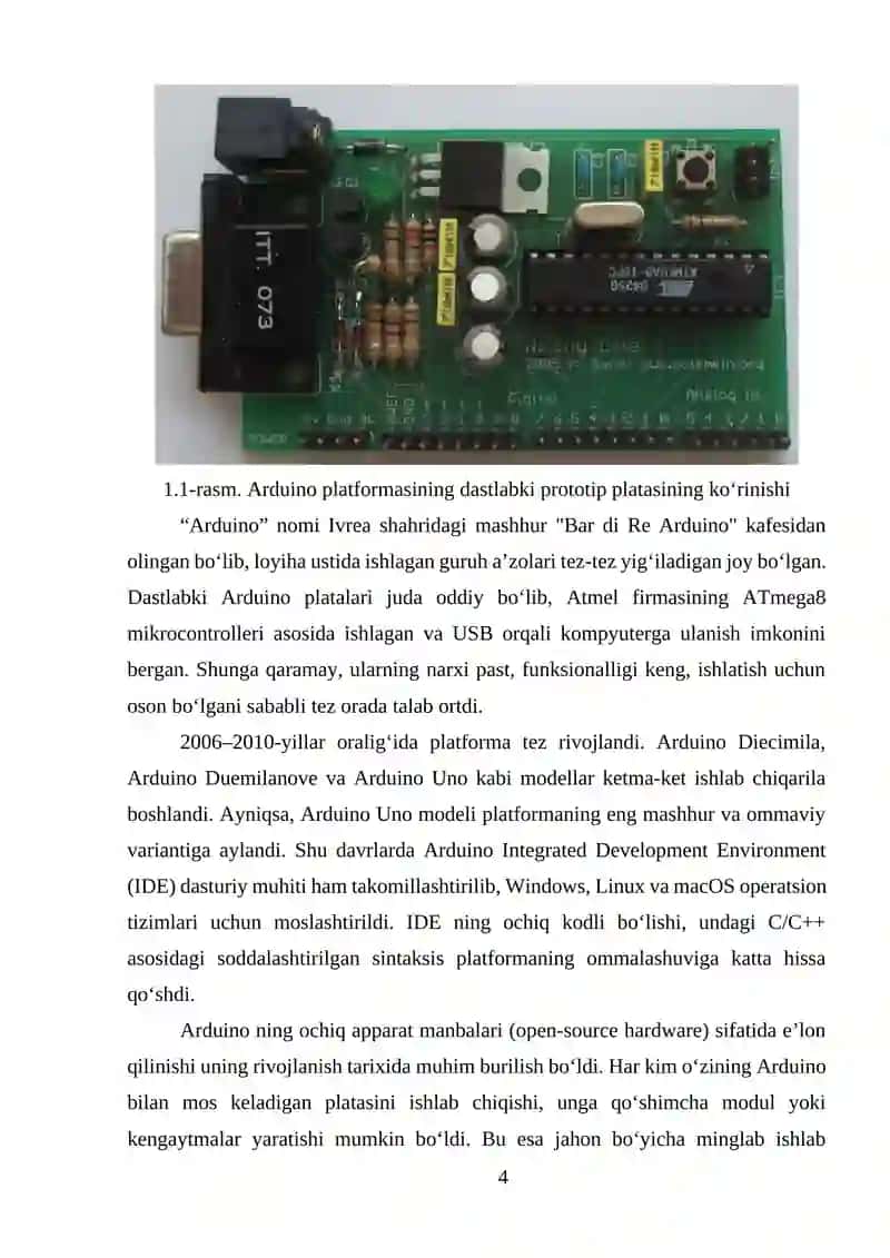 ARDUINO PLATFORMASI VA O‘RNATILGAN TIZIMLARNI PROTOTIPLASH 4