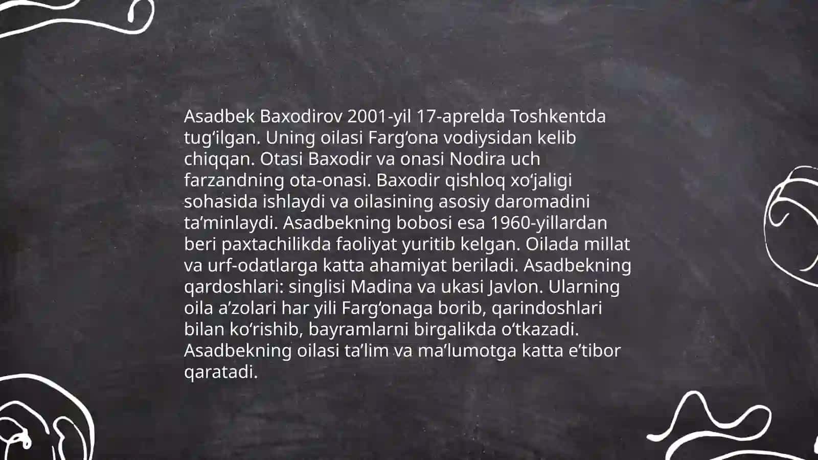 Asadbek Baxodirovning hayoti va ta'limi 4