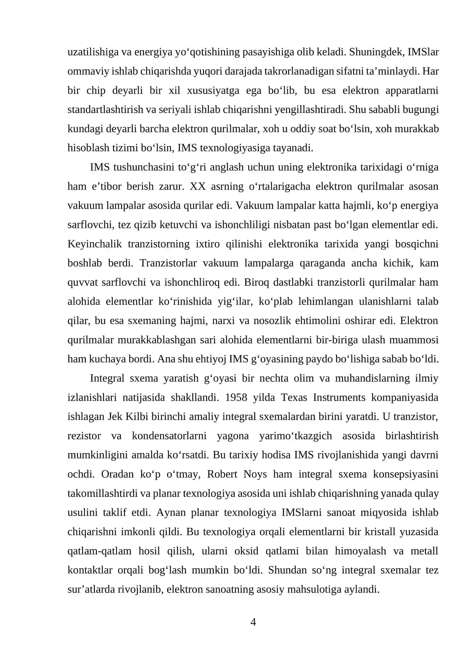 IMS tayyorlash texnologiyasi. IMS aktiv va passiv elementlari 4