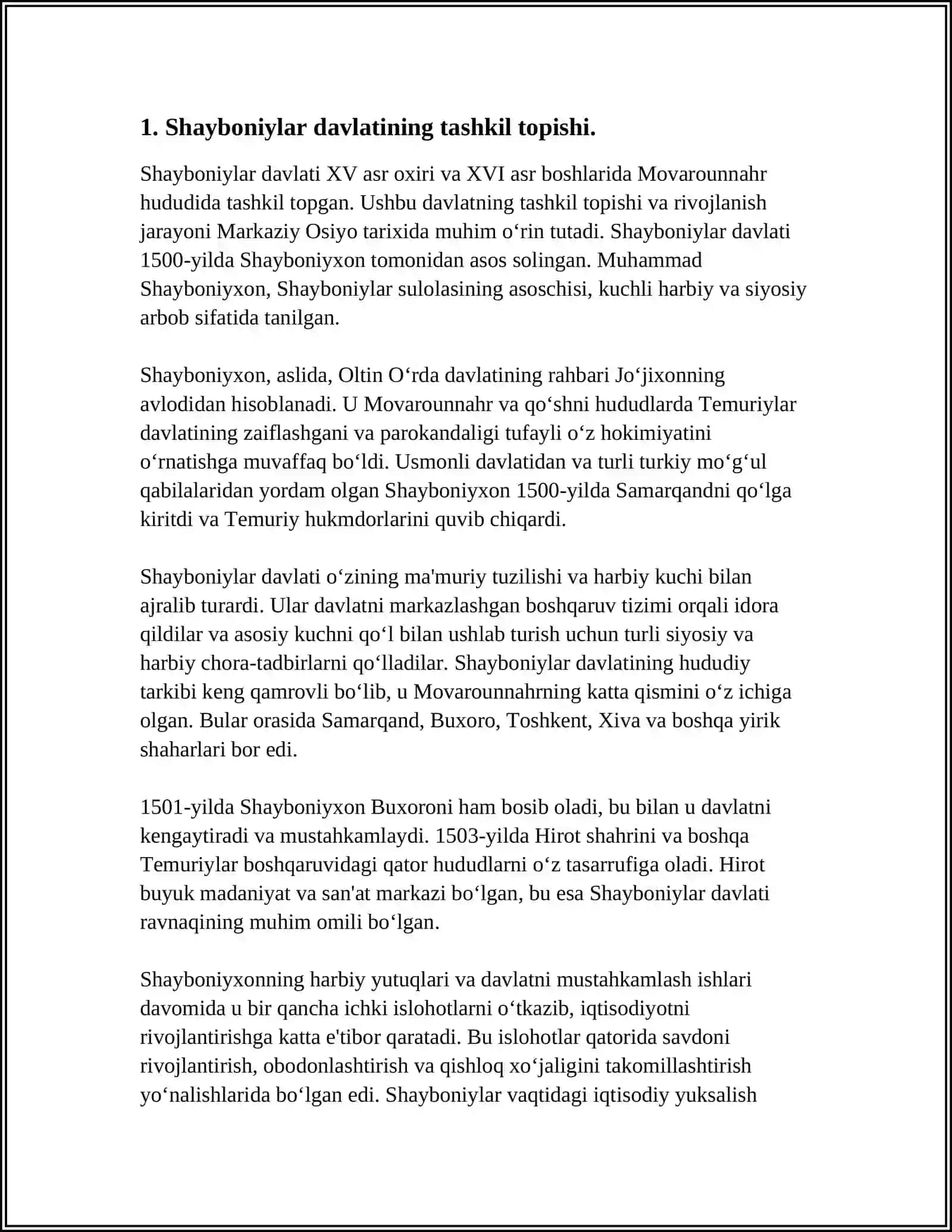 OʻRTA OSIYONING SHAYBONIYLAR ASHTRAXONIYLARVA XIVA XONLIGI (XVI-XVIII) DAVRI TARIXIY GEOGRAFIYASI 4