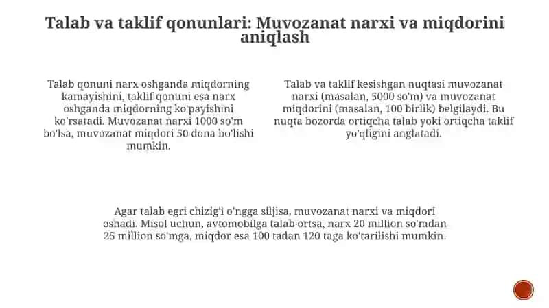 Bozor muvozanati va uning ahamiyati 4