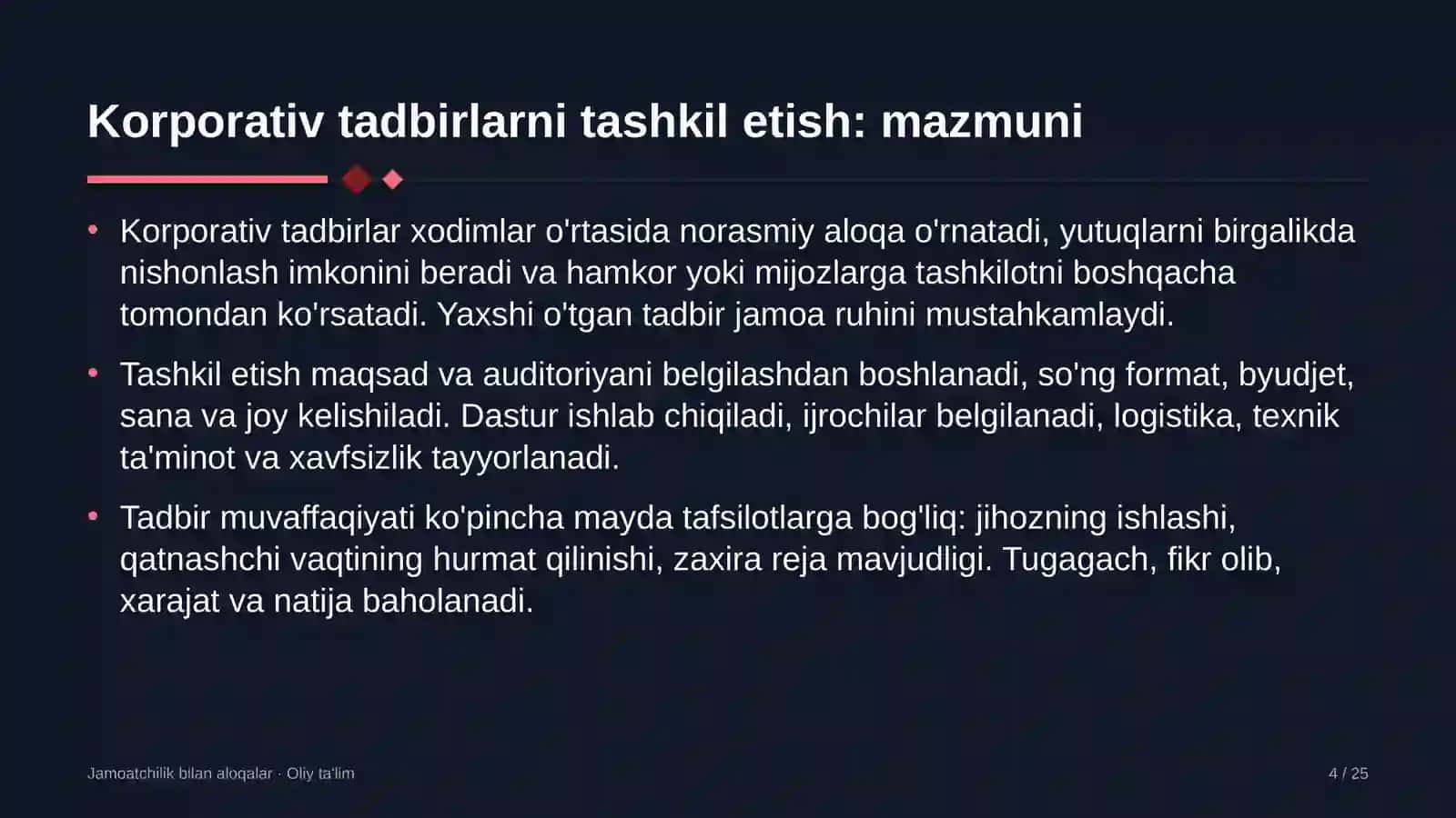 qurilish materiallari sanoatida korporativ tadbirlarni tashkil etish 2559 4