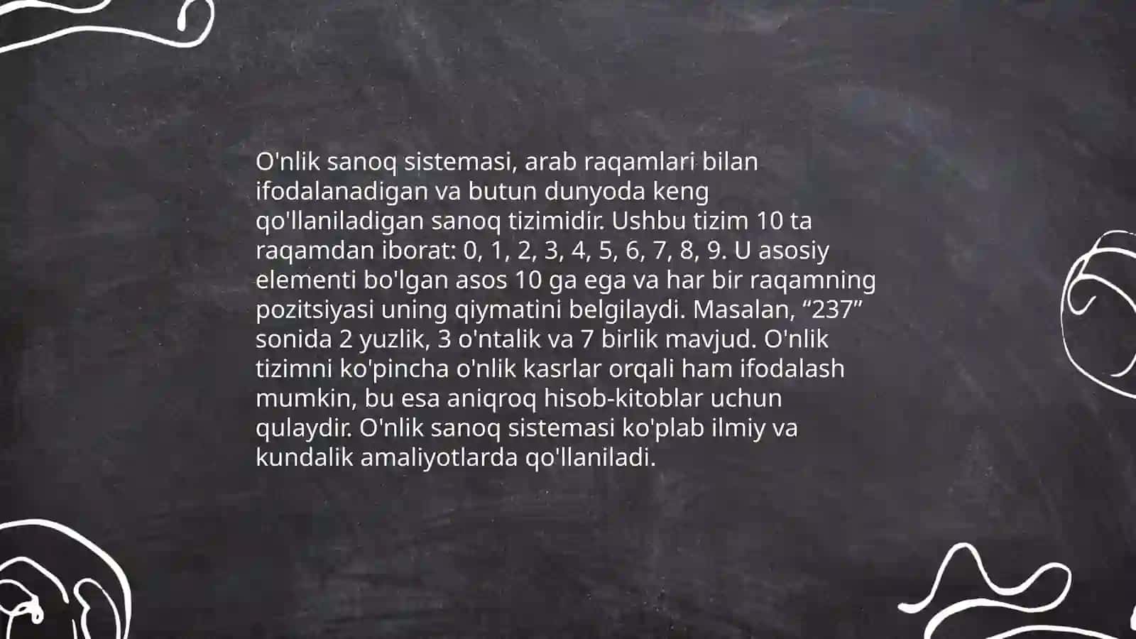 Sanoq sistemalari tushunchasi 4