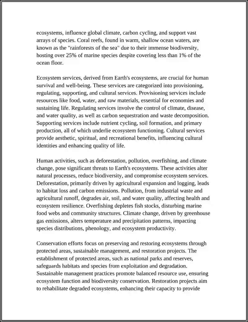 Earth's Ecosystems 4