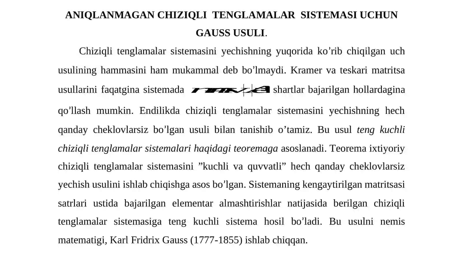 ANIQLANMAGANCHIZIQLI TENGLAMALAR SISTEMASI 4