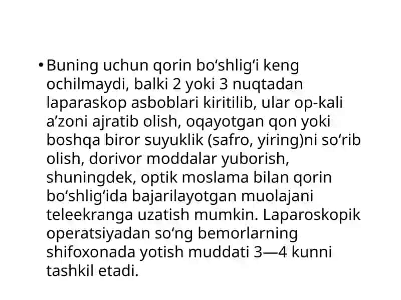 Laparaskopiyaning jarrohlikda qo’llanishi 4