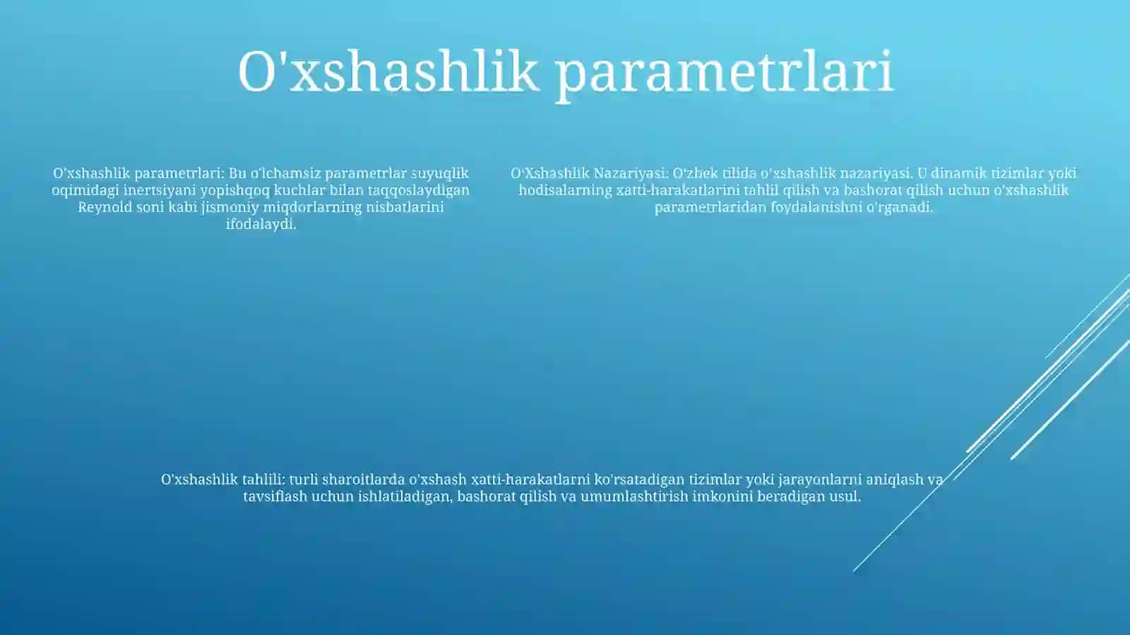 OʻXshashlik Nazariyasi 4