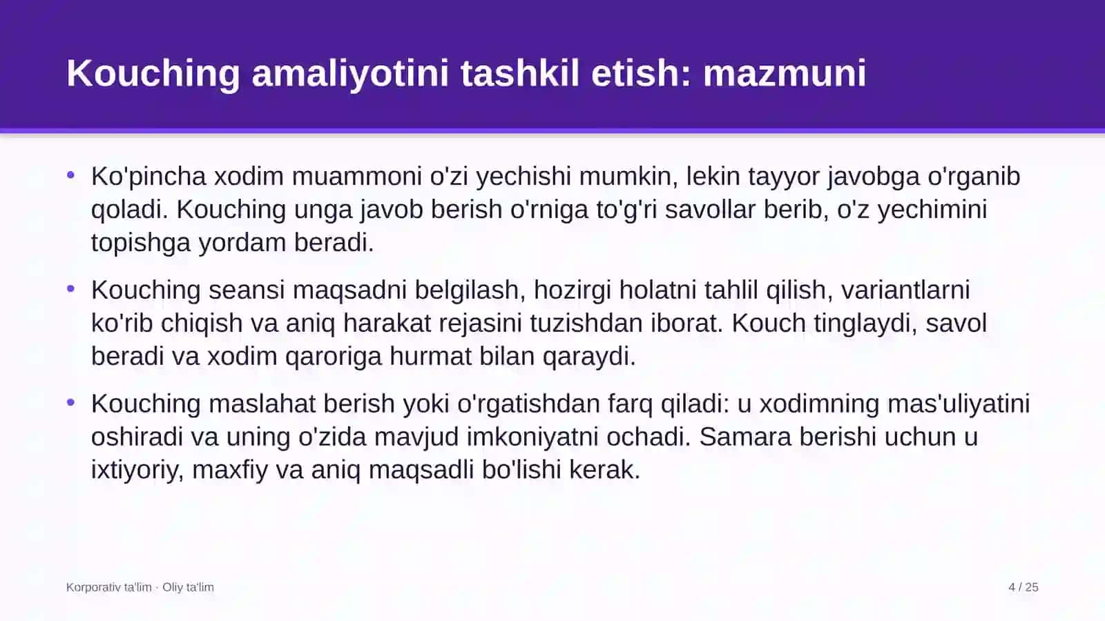 Maishiy texnika ishlab chiqarishda kouching amaliyotini tashkil etish 4