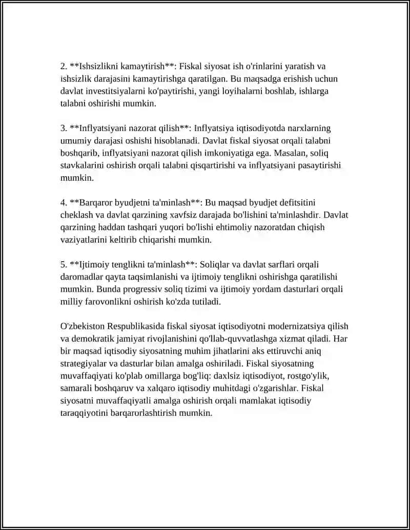 FISKAL SIYOSAT, BYUDJET DEFITSITI VA DAVLAT QARZI 4