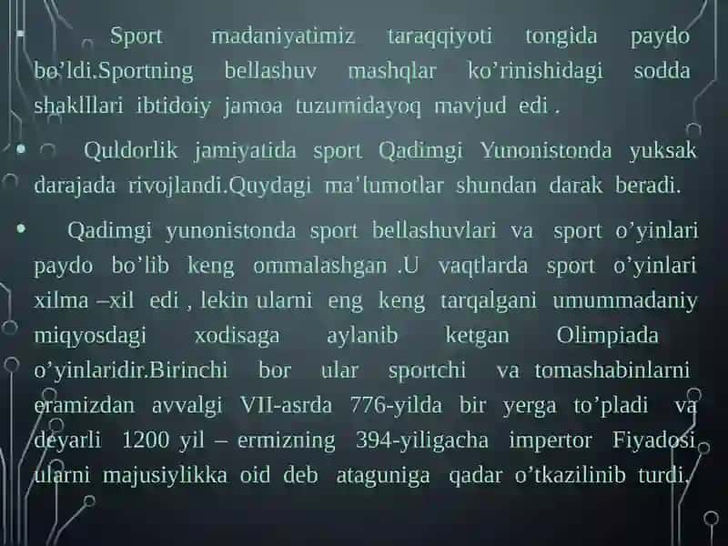 Quldorlik jamiyatida sport 4