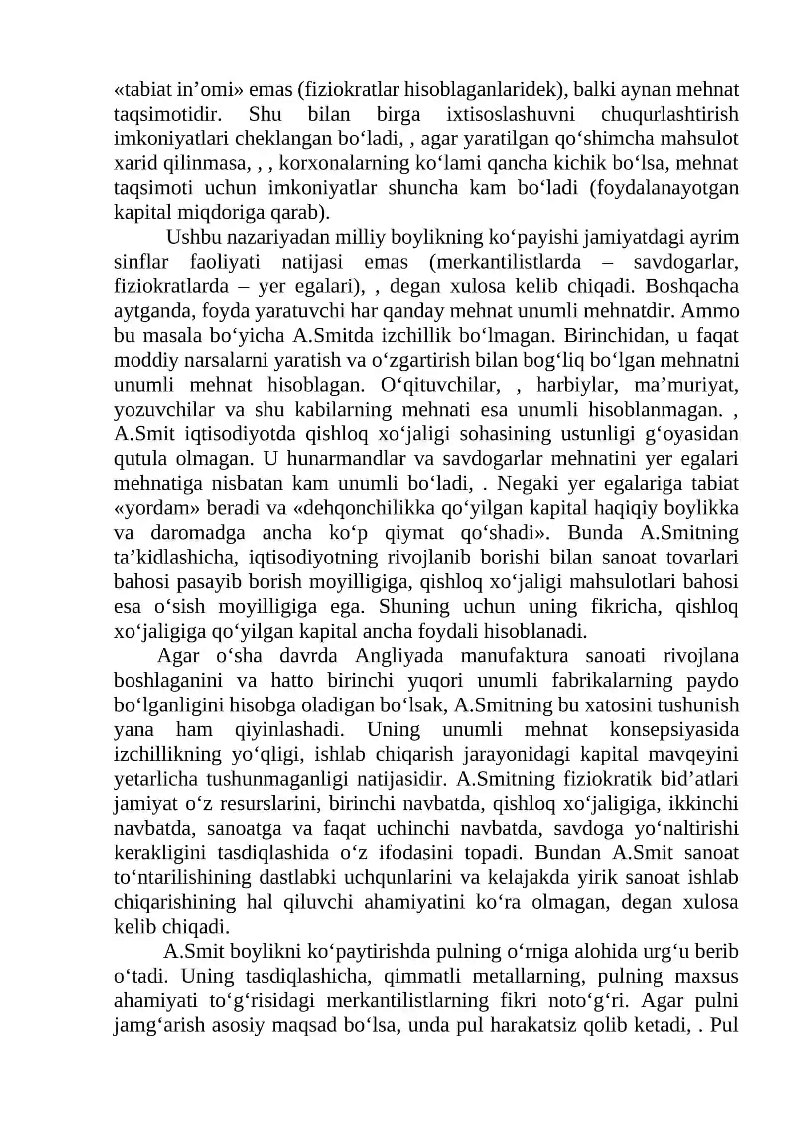 Adam Smitning iqtisodiy qarashlari 4