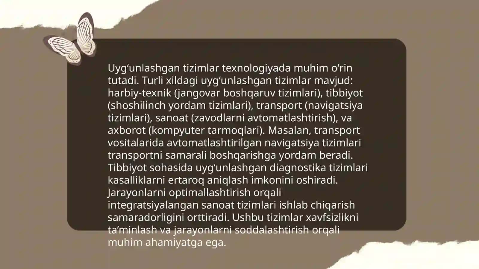 Uygʻunlashgan tizimni tuzilishi 4