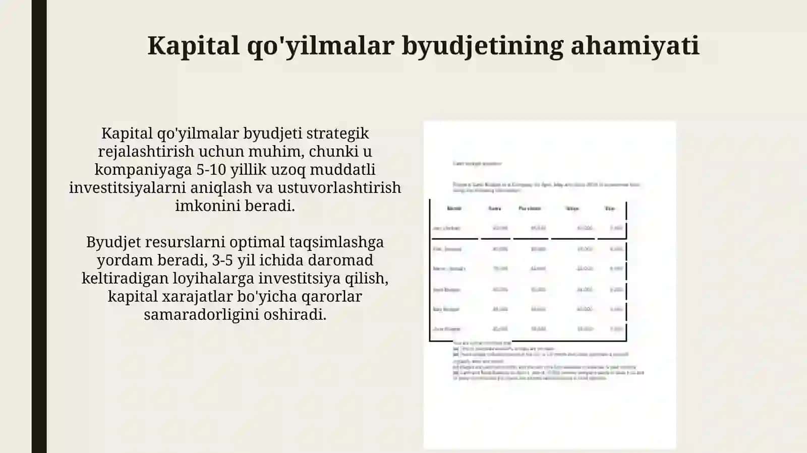 Kapital xarajatlar byudjetini tuzish 4