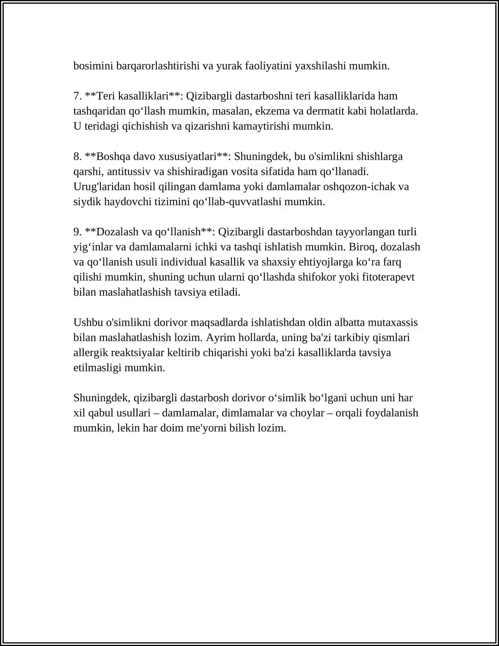 QIZIBARGLI DASTARBOSH, TANASETUM PARTHENIFOLIMU 4
