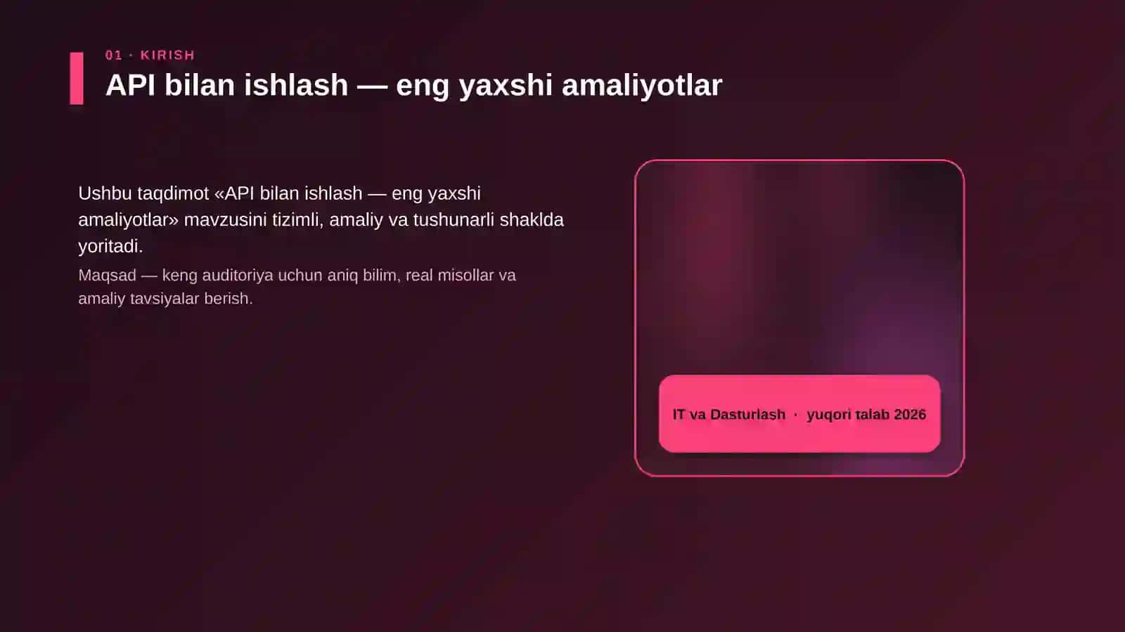 API bilan ishlash — eng yaxshi amaliyotlar 4