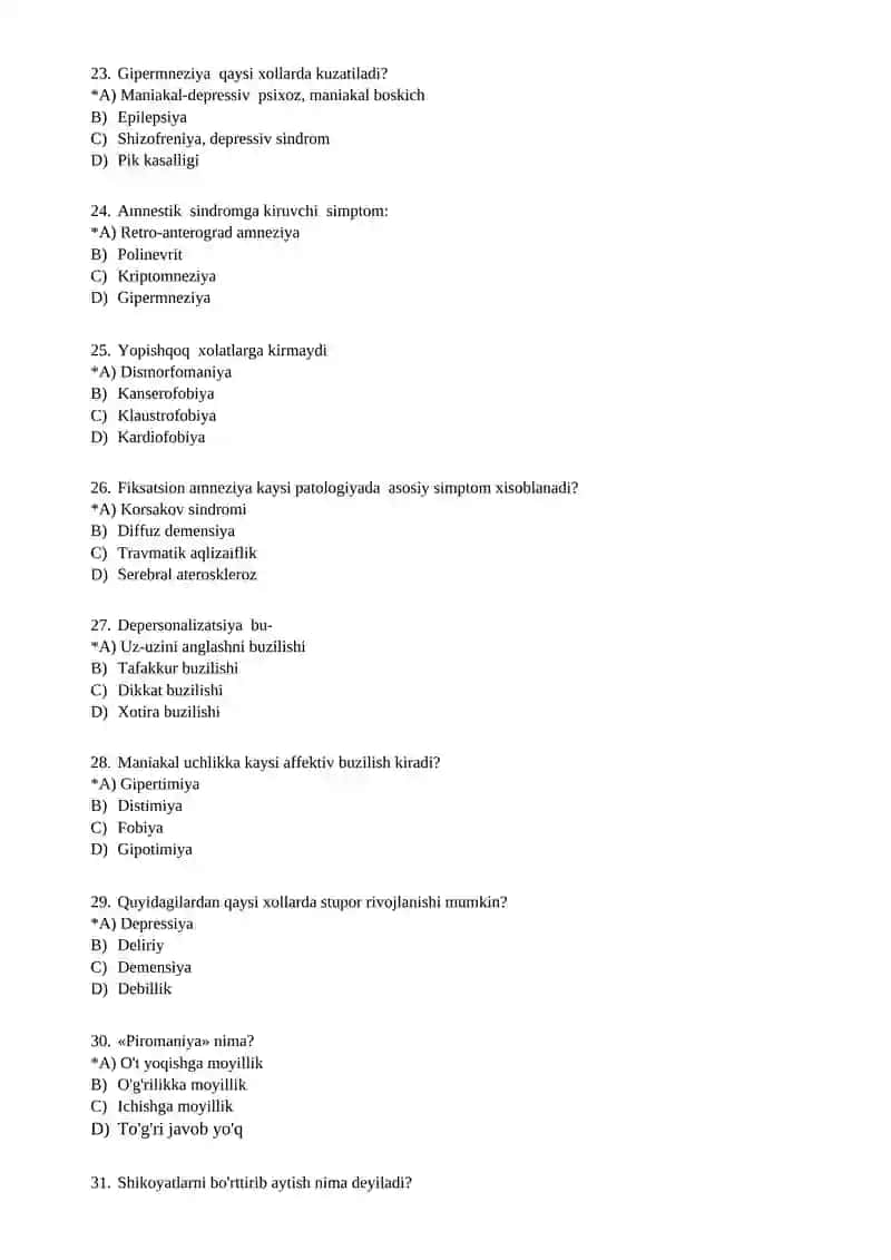 Psixiatriya, narkologiya va bolalar psixiatriyasi 4