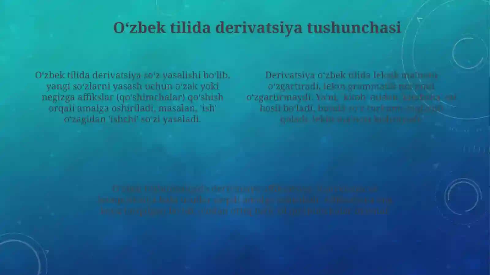 O’zbek tilida derivatsiyasi 4