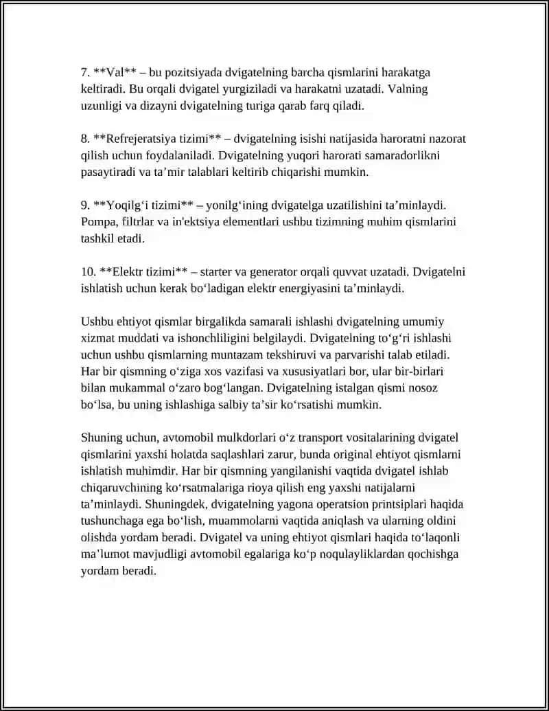 MASHINA EXTIYOT QISIMLARI 4