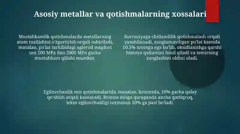 Metallar va qotishmalar 4