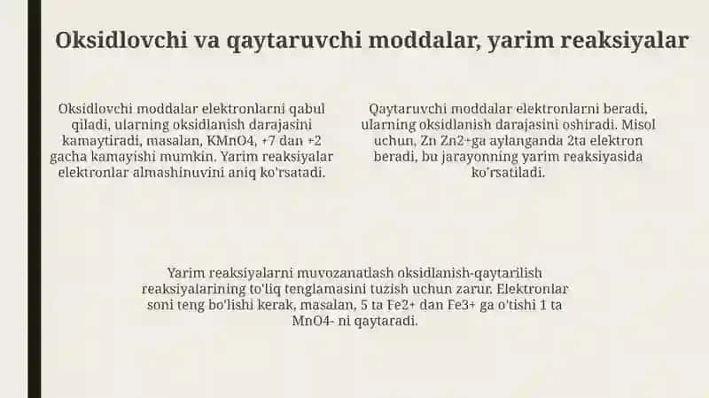 Oksidlanish-qaytarilishrealsiyalari 4