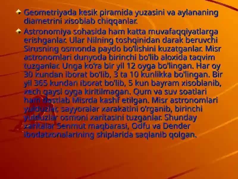 Qadimgi Misr va Mesopotomiya madaniyati 4
