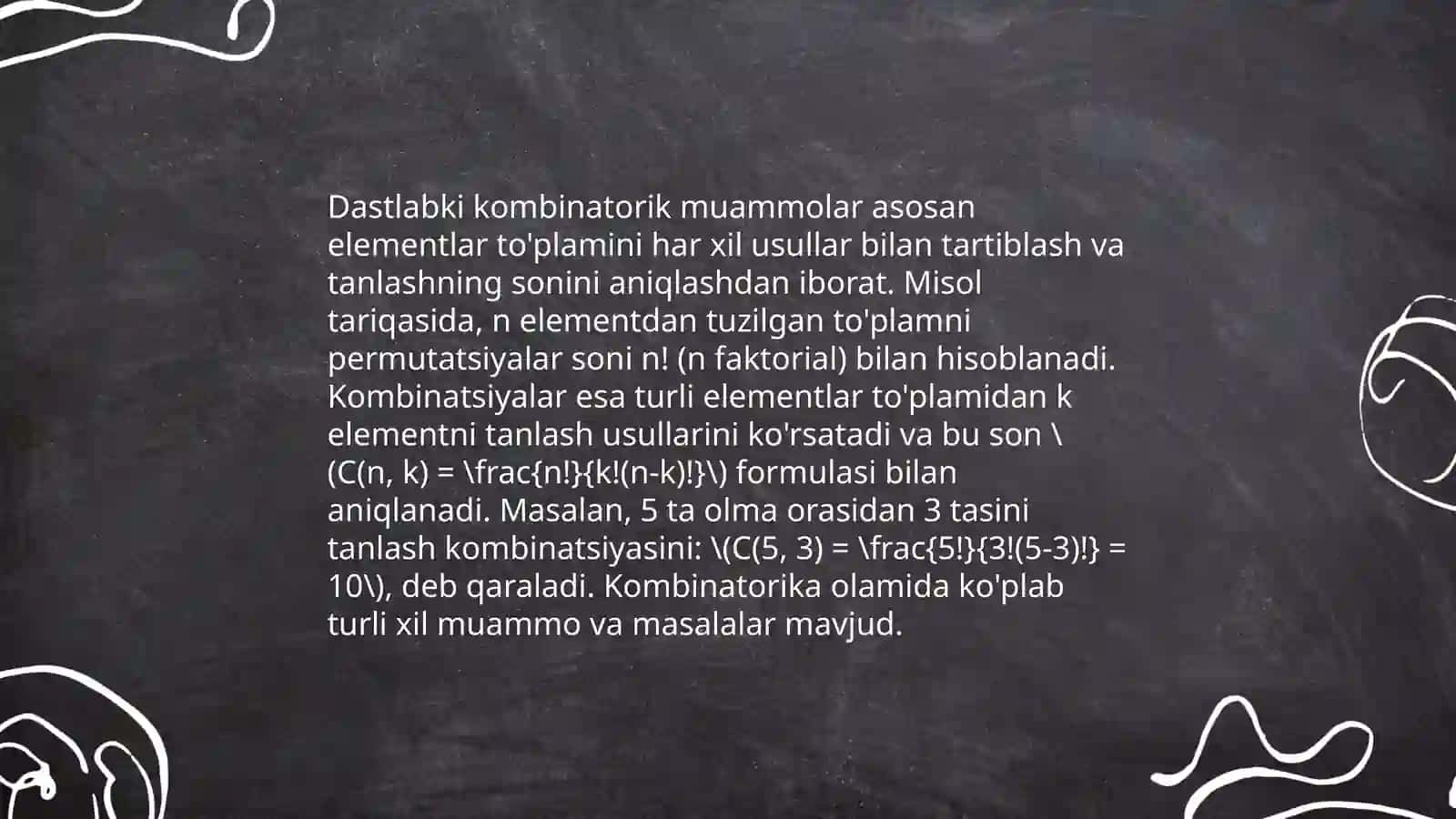 Kombinatorika fani rivojlanish tarixi 4