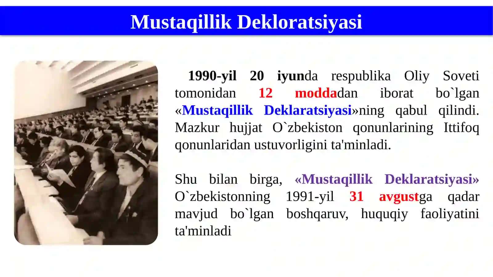 O’zbekiston mustaqillikka erishish ostonasida 4
