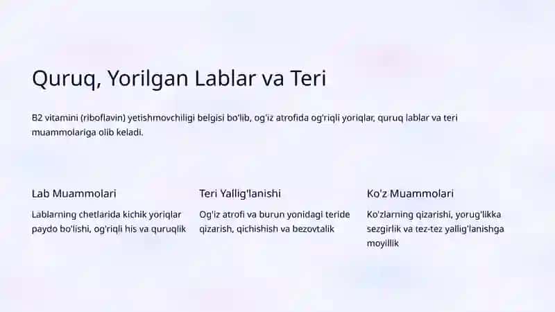Gipovitaminoz va Avitaminoz Belgilari 4
