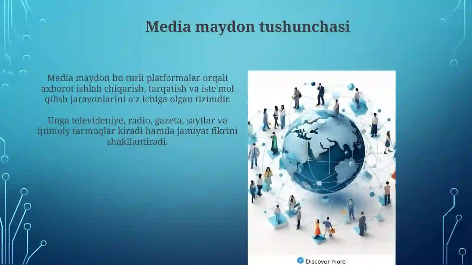 Media maydon va mediamaydon da axborot tarqatish madaniyati 4