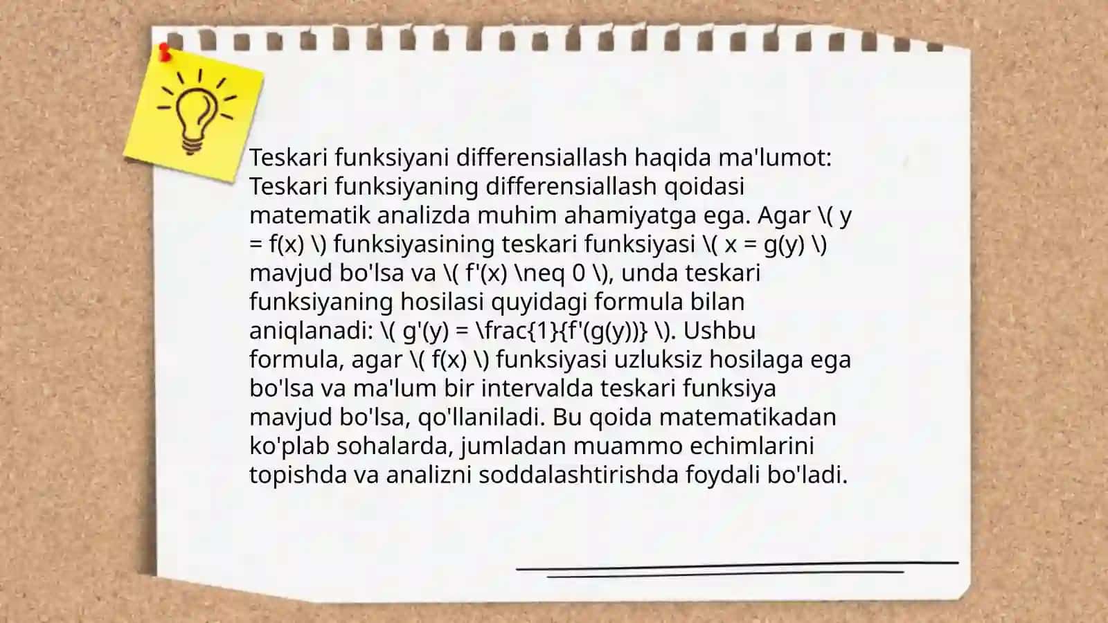 Differsiyalash qoidalari va hosilalar jadvali 4