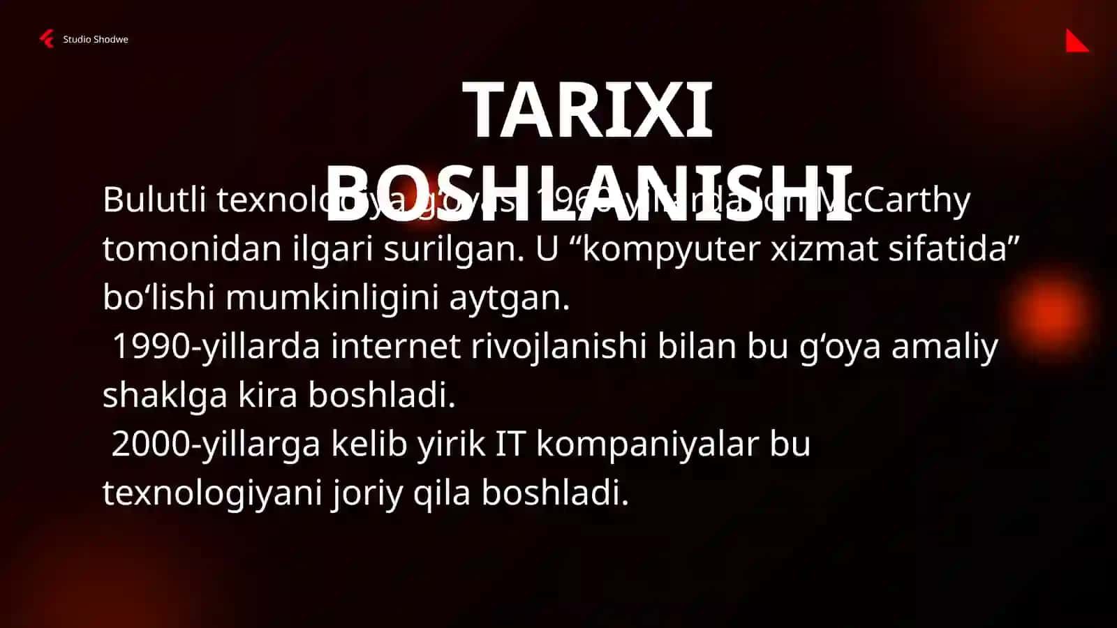 BULUTLI TEXNOLOGIYALAR ASOSLARI VA ULARNING RIVOJLANISH TARIXI 4