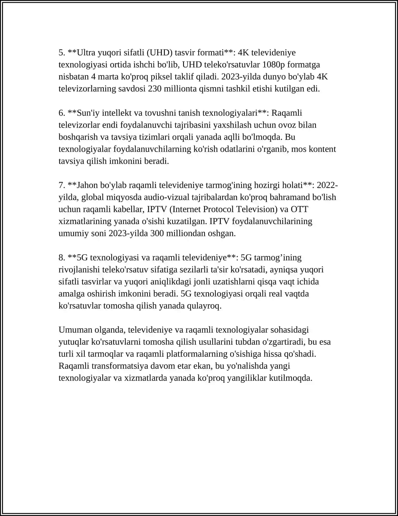 TELEVIDENIYE KO‘NGILOCHAR SANOAT SIFATIDA 4