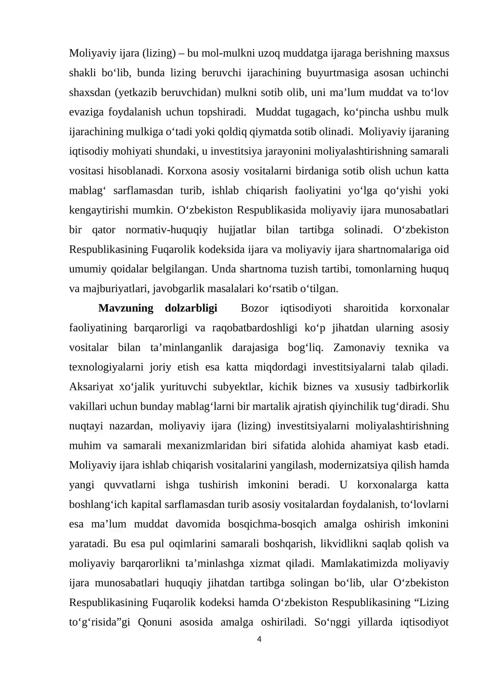 Moliyaviy ijara va uning ijarachidagi turlari 4