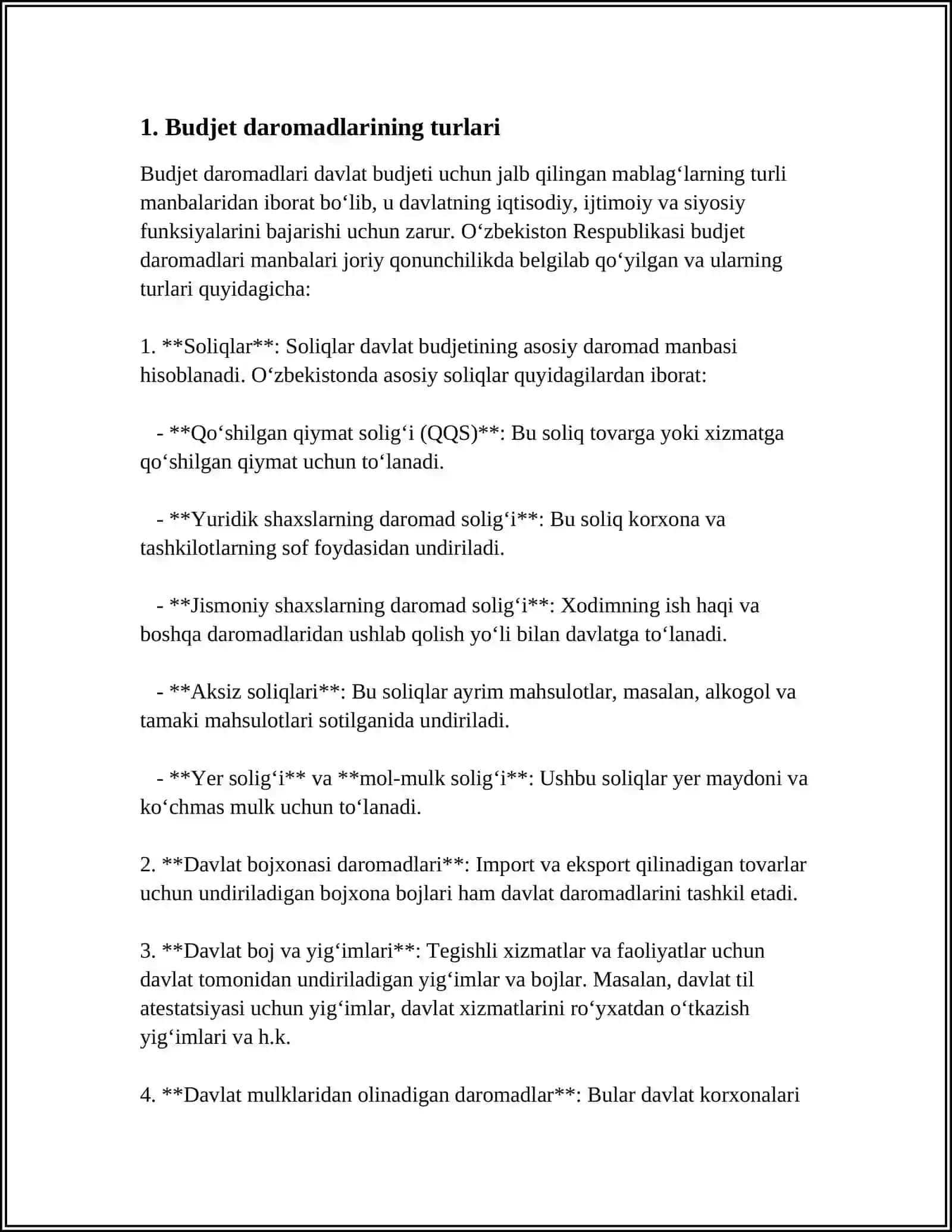 BUDJET DAROMADLARI VA XARAJATLARNING IQTISODIY MAZMUNI 4