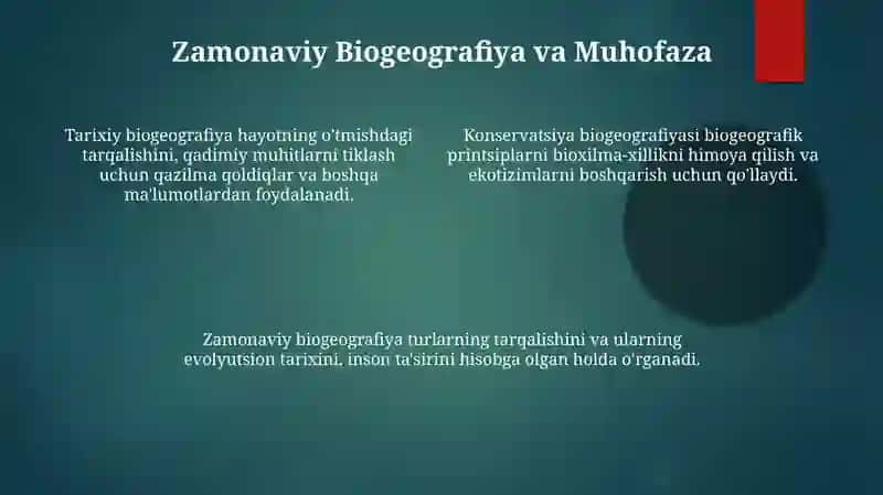 Biogeografiyaning rivojlanish tarixi 4