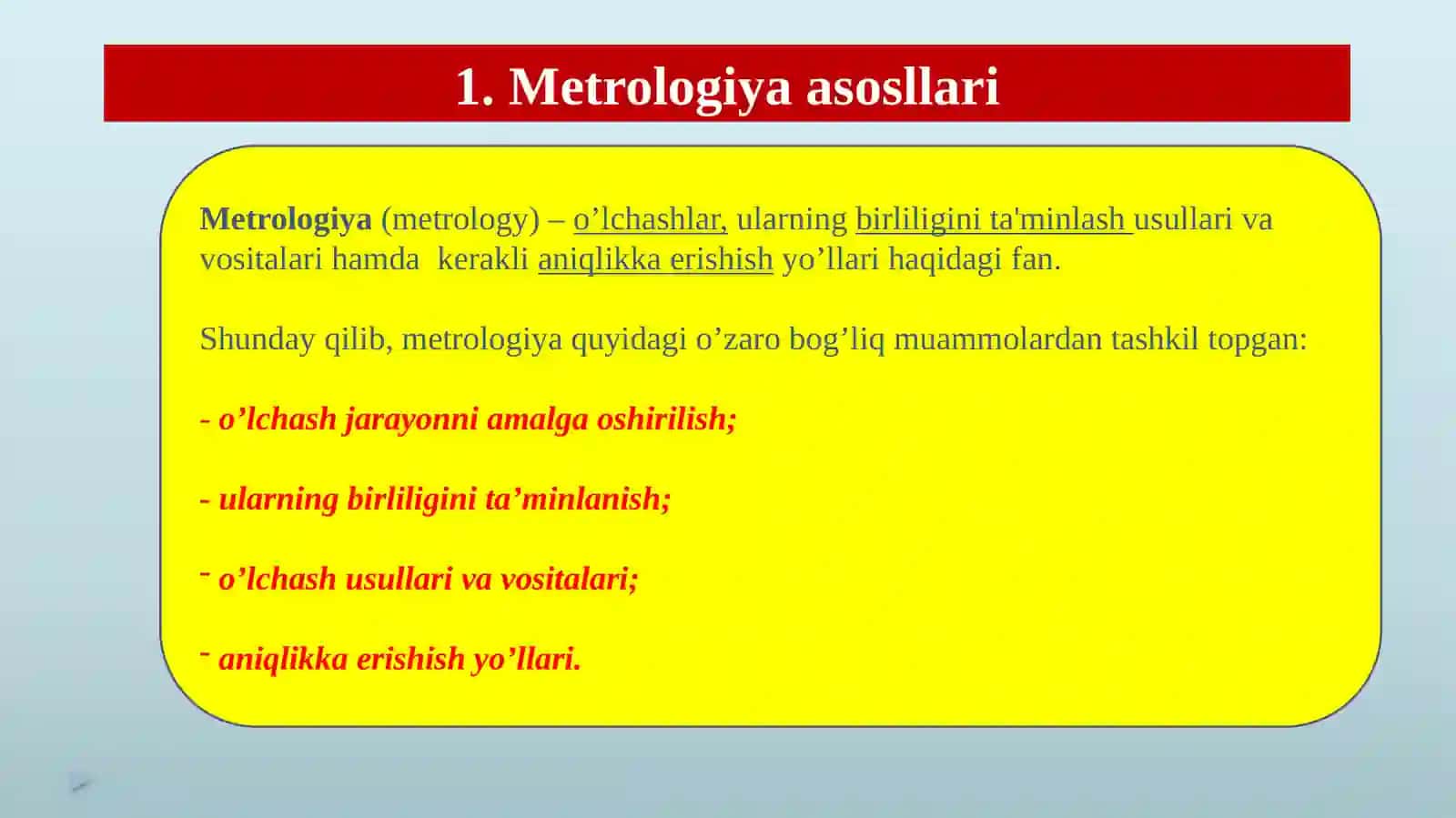 METROLOGIYA VA STANDARTLASHTIRISH 4